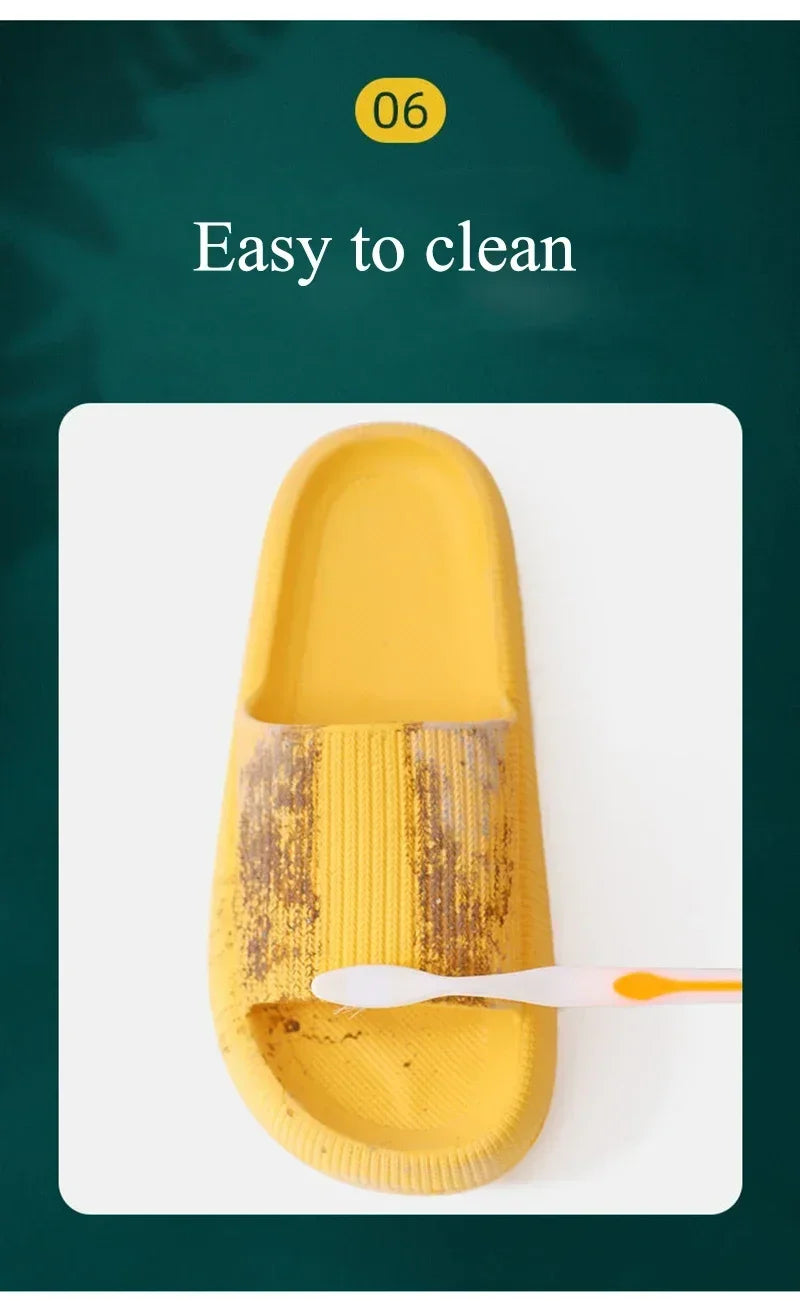 EVA Beach Slippers Thick Sole 4cm Cloud-Like Comfort Home Use Couple Height Increasing Indoor Solid Color Summer Sandals