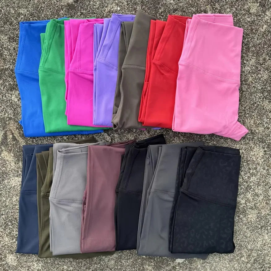 Solid Color Back Waist Pocket High Waist Fitness Yoga Legging soft Women Sport Pant Tight Butter Athletic Gym Ankle-Length Pants