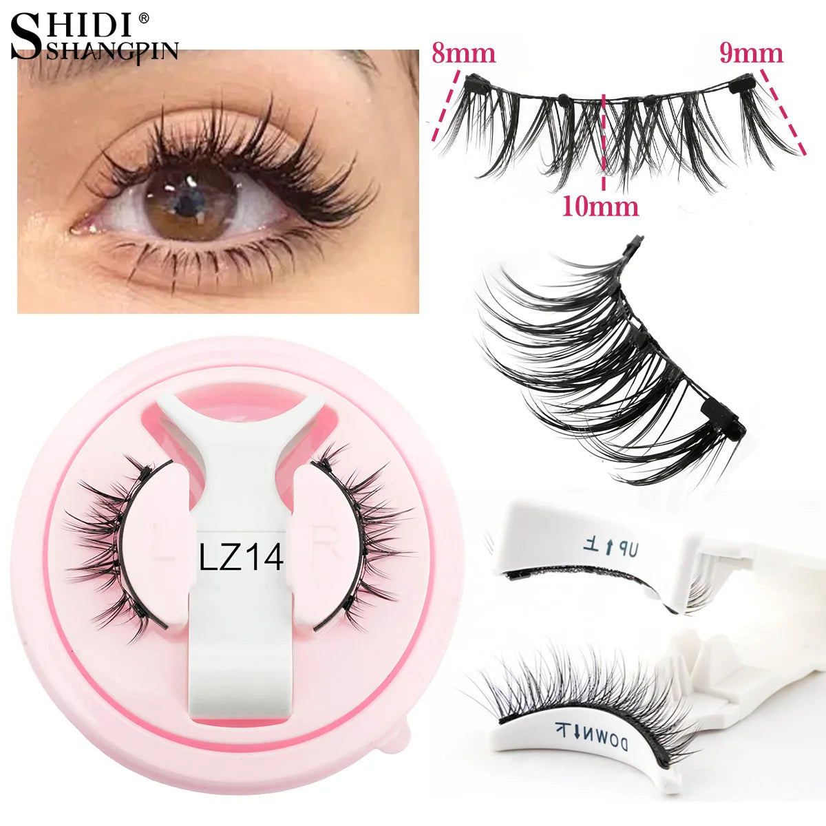 New 1 Pair Magnetic Eyelashes Set Fluffy Mink Lashes 5 Styles Reusable Magnetic Eyelash and Tweezers Kit Lash Extensions Makeup