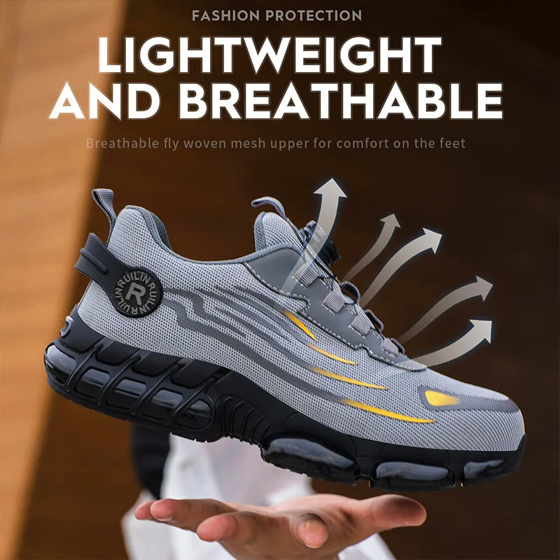 Indestructible Steel Toe Protective Safety Shoes Slip Resistant Abrasion Resistant Work Shoes Men Tough Comfortable Sneaker 