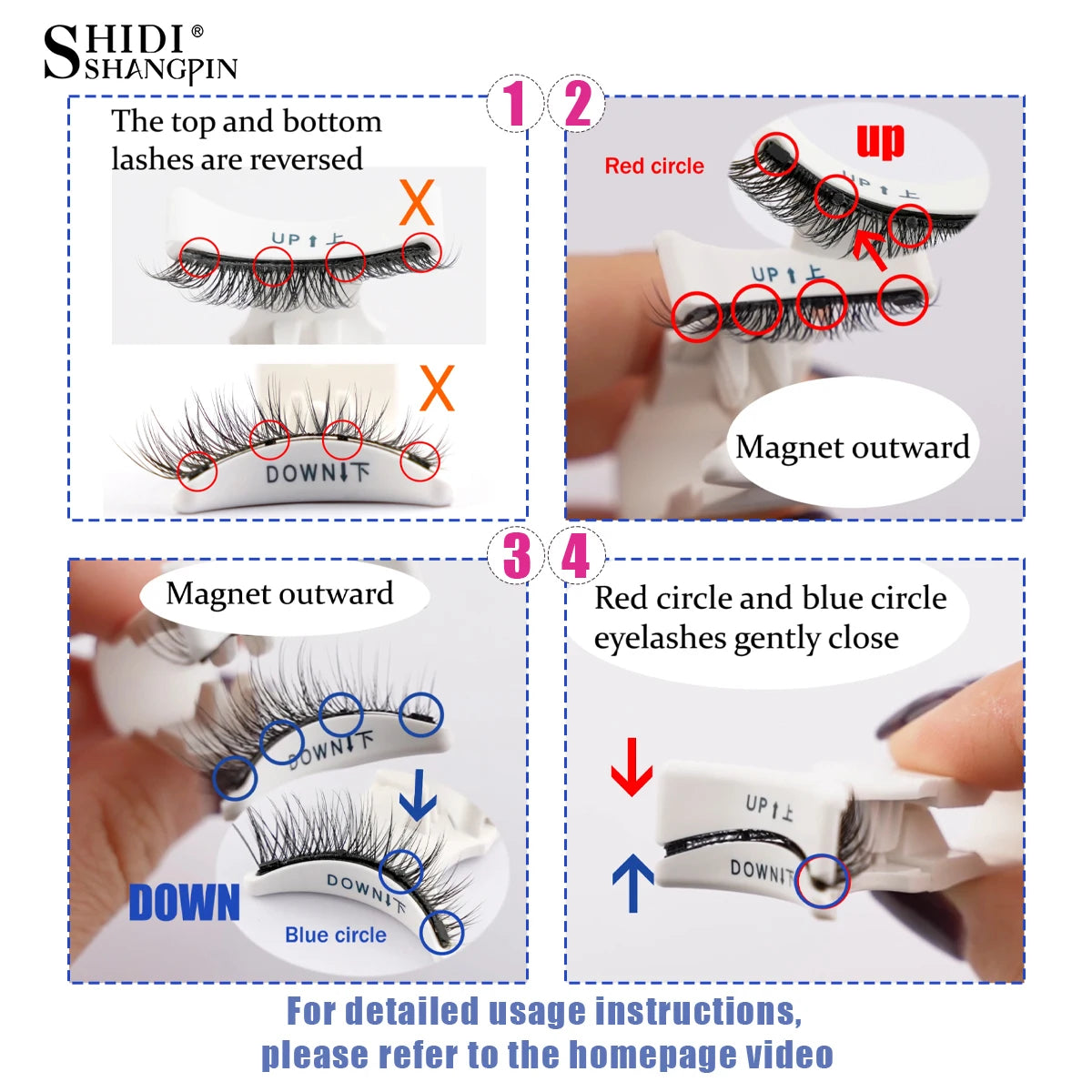 New 1 Pair Magnetic Eyelashes Set Fluffy Mink Lashes 5 Styles Reusable Magnetic Eyelash and Tweezers Kit Lash Extensions Makeup