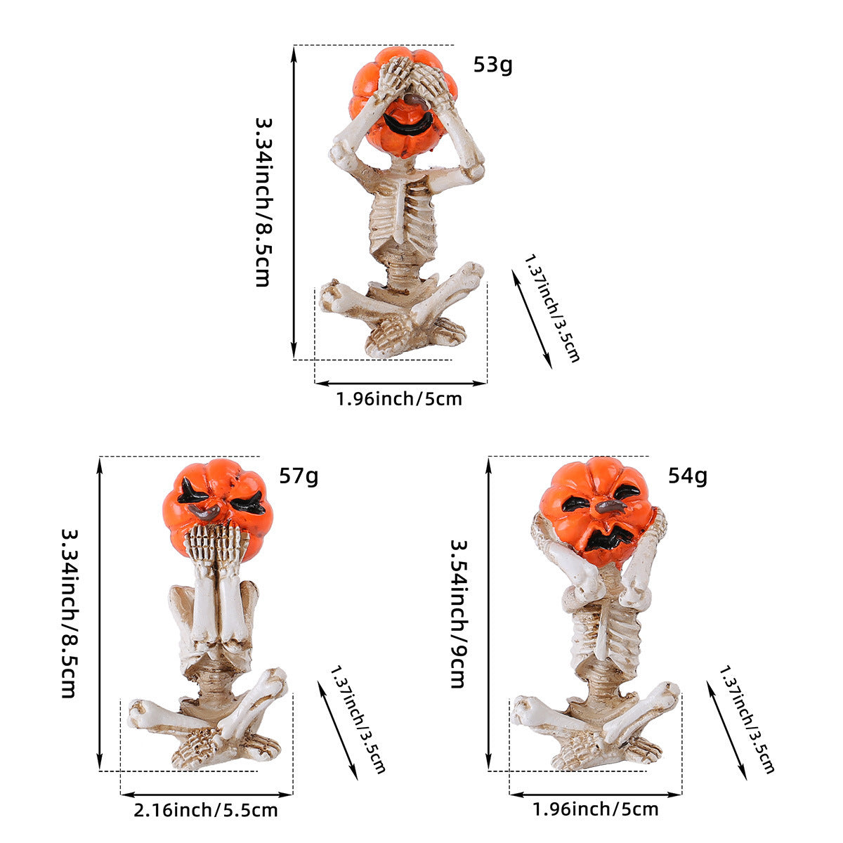 Pumpkin Head Skull Doll Ornaments Home Halloween Layout Props