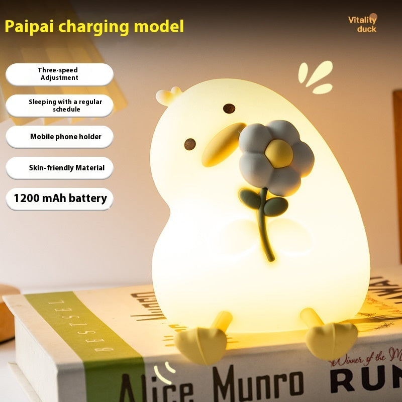 Vitality Flower Duck Small Usb Bedroom Bedside Decoration Night Light