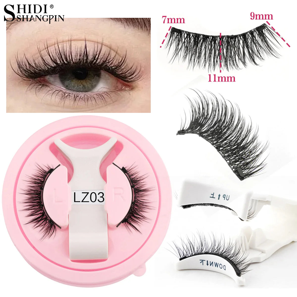 New 1 Pair Magnetic Eyelashes Set Fluffy Mink Lashes 5 Styles Reusable Magnetic Eyelash and Tweezers Kit Lash Extensions Makeup