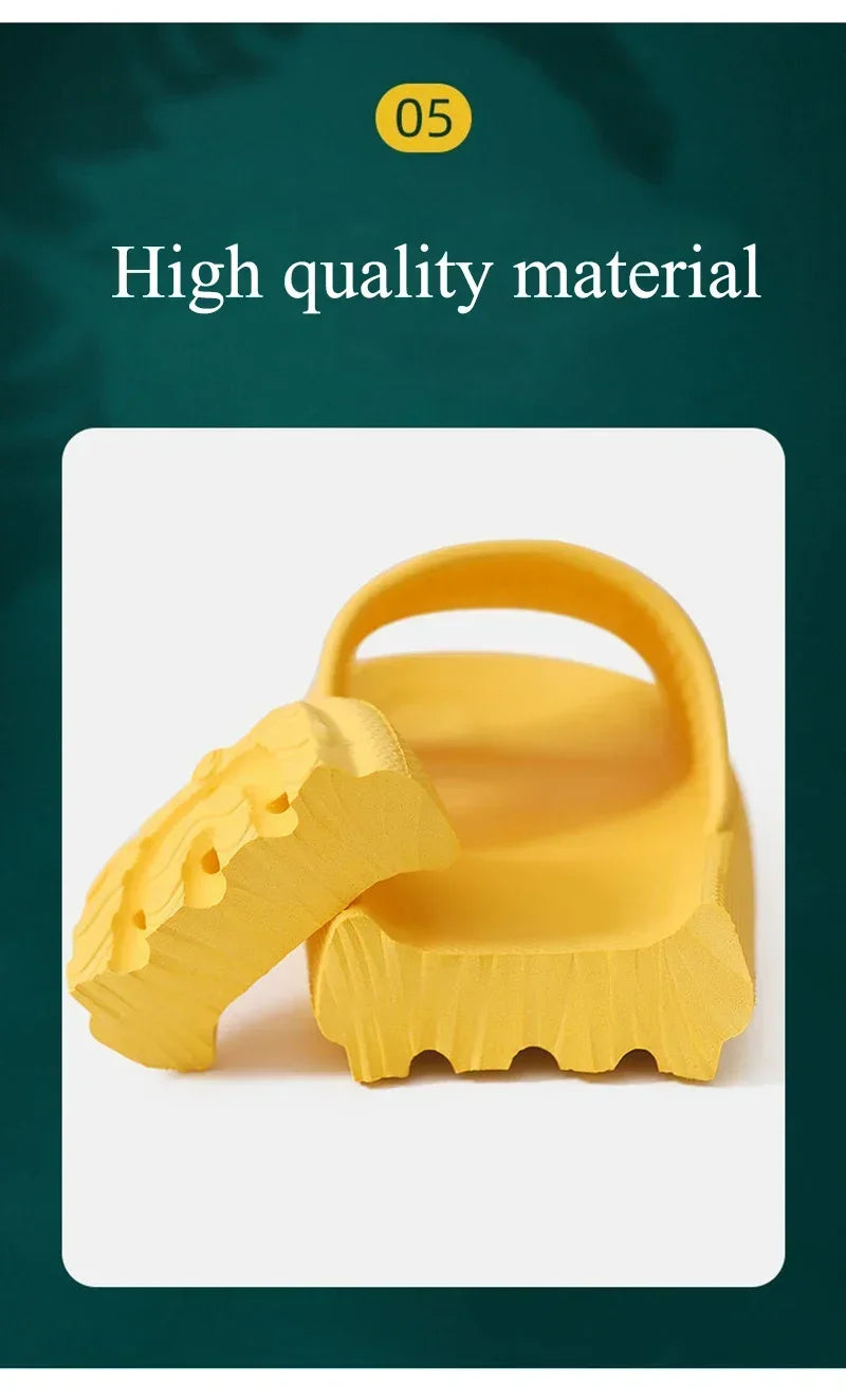 EVA Beach Slippers Thick Sole 4cm Cloud-Like Comfort Home Use Couple Height Increasing Indoor Solid Color Summer Sandals